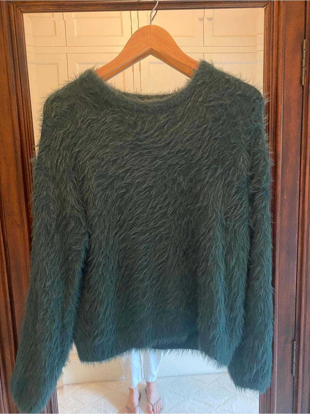 Velvet by Graham & Spencer Fuzzy Crew Sweater - Forest Green